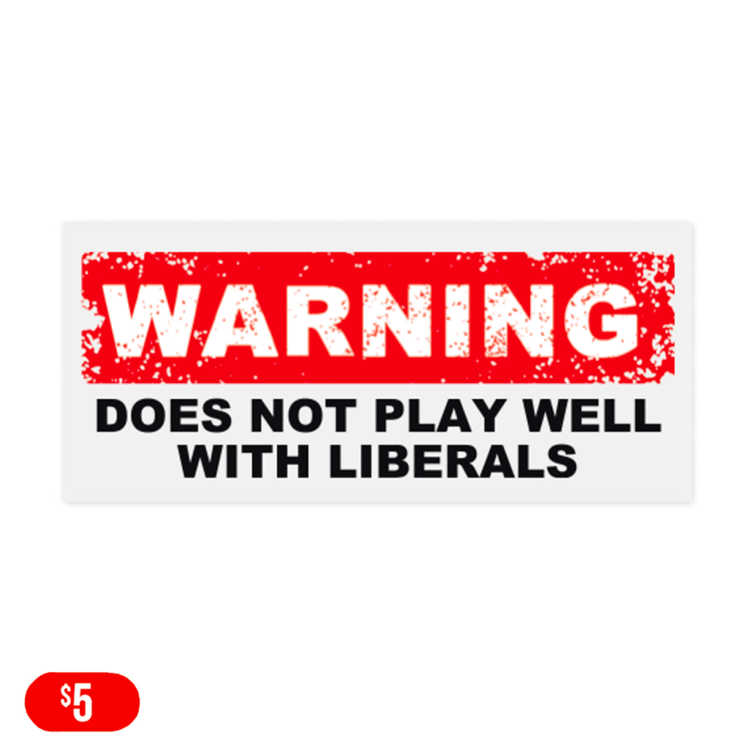 WARNING! Bumper Sticker 8.5''x3.6'' (Set of 2)