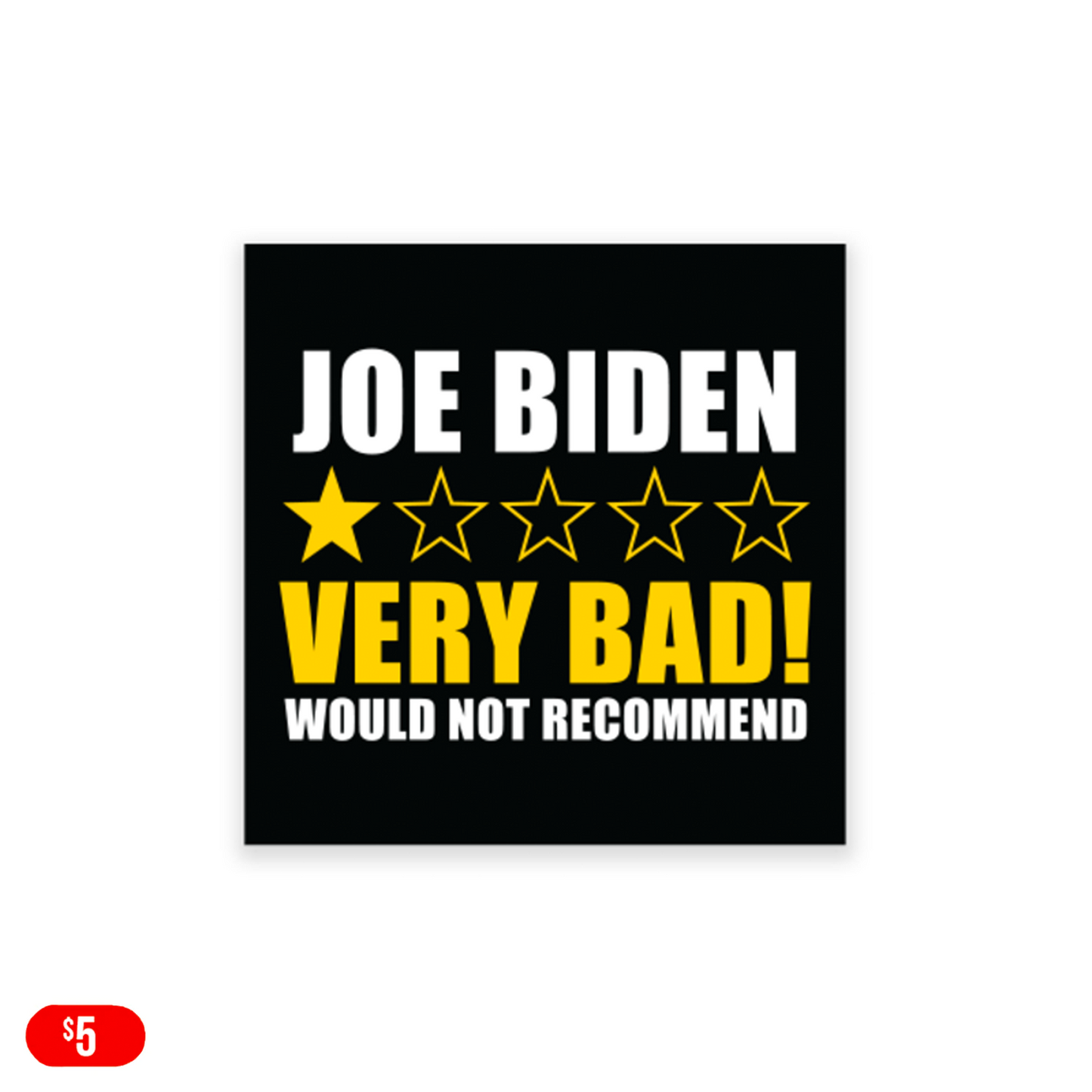 Joe Biden Review Bumper Sticker 4''x4'' (Set of 2)